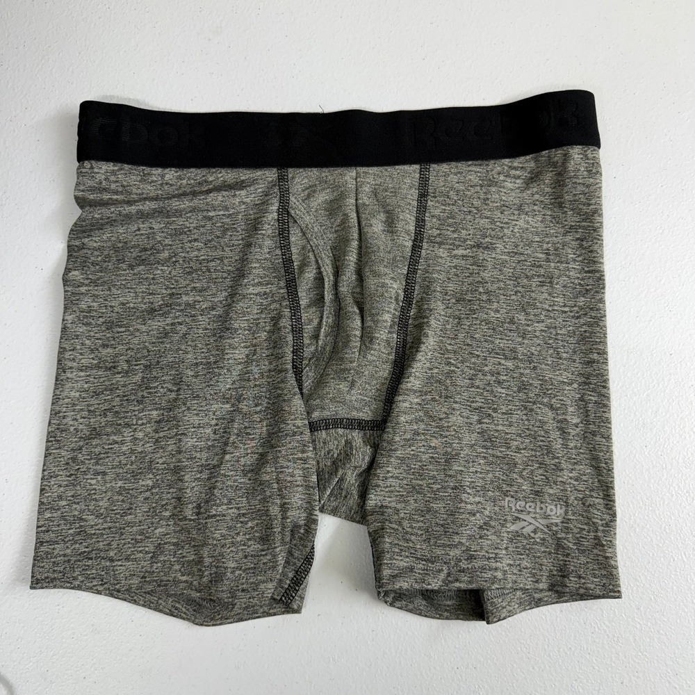 Reebok men's gray fitted stretch performance boxer briefs underwear small